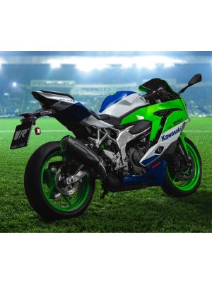 Slip On REMUS NXT Sport Exhaust Kawasaki NINJA ZX-4R/RR, stainless steel black with green, ECE type approval